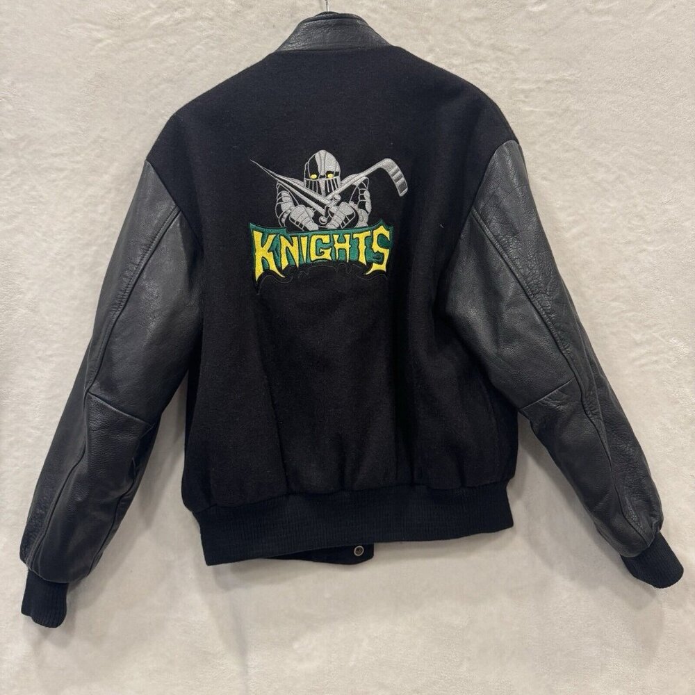 Vintage Bomber Jacket Heavy Duty Leather Knights Made In Canada Size S